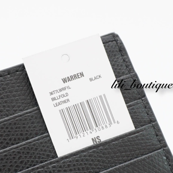 NWT Michael Kors Men's Warren Billfold Bifold Wallet Leather Black $118 No Box - Picture 7 of 7